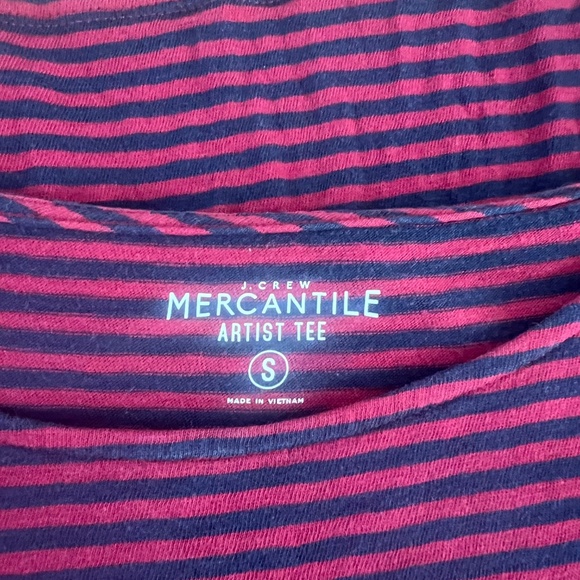 J Crew Mercantile Women's Long Sleeve Artist Tee, Red and Blue Stripe, Small - Picture 7 of 8